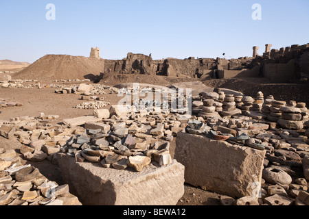 Des fouilles sur l'île Eléphantine, Assouan, Egypte Banque D'Images