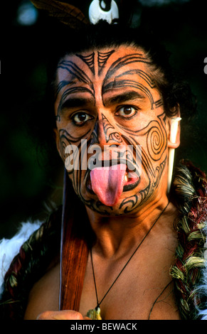 Maori, portrait Banque D'Images