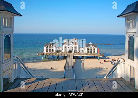 Jetée de Sellin, l'île de Rügen, Allemagne, point de fuite Banque D'Images