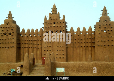 Façade de la Grande Mosquée de Djenné, Mali Banque D'Images