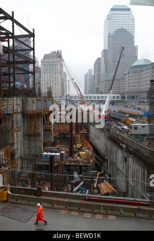 Site de l'immeuble au Ground Zero, New York City, USA Banque D'Images