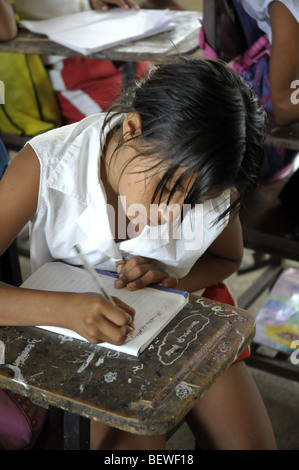 L'école en kuna Playon Chico dans les îles San Blas Panama Banque D'Images