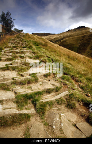 Jacobs Ladder steps,Pennine Way,chemin Derbyshire peak district,Angleterre,UK. Banque D'Images