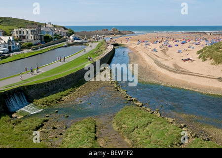 Le canal et rivière Neet à Bude en Cornouailles du Nord Banque D'Images