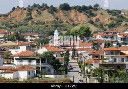 Simantra ville centrale en Chalcidique Grèce du nord Région située dans une zone de production d'olive Banque D'Images