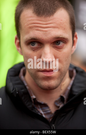 Le Caporal Joe Glenton à manifestation anti-guerre Banque D'Images