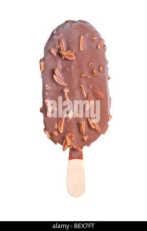 Glace au chocolat isolé sur fond blanc Banque D'Images