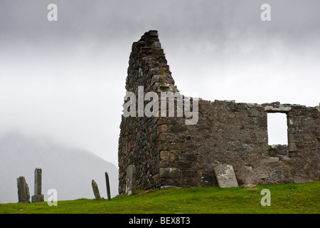 Ruines de Cill Chriosd Kilchrist ou qui a été l'église paroissiale de Strathaird sur l'île de Skye Banque D'Images