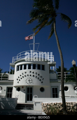 South Beach , Plage siège de patrouille, Miami Beach, Florida, USA Banque D'Images