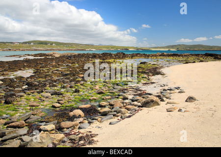 Une plage sur l'île de Omey, Connemara, Irlande Banque D'Images
