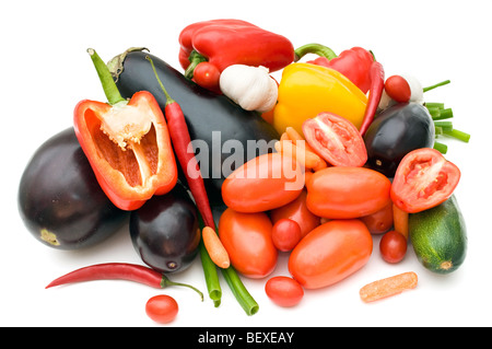 Légumes sur fond blanc. Banque D'Images