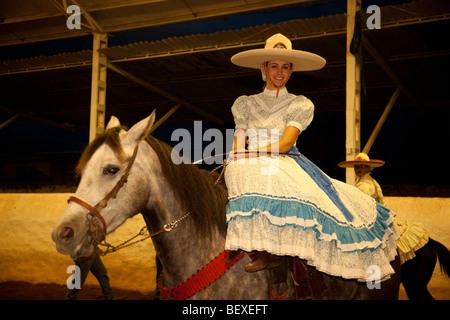 LMexico cheval rodéo mexicain Lienzo Charro Spectacle Charreda et Fiesta Guadalajara Jalisco Mexique Banque D'Images