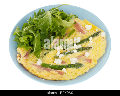 Omelette au jambon et asperges Banque D'Images