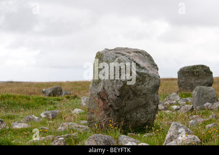 Steinacleit Stone Circle, un site archéologique préhistorique sur l'île de Lewis Banque D'Images