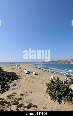 Avis de Prasonisi beach, l'île de Rhodes, Grèce Banque D'Images