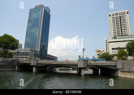 Coleman Pont sur la rivière Singapour, Singapour Banque D'Images