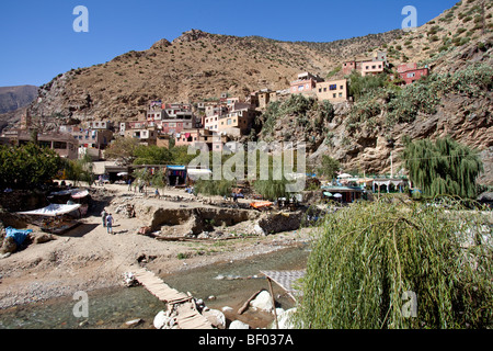 Setti Fatma village berbère dans la vallée de l'Ourika, les montagnes du Haut Atlas à 40 km de Marrakech, Maroc Banque D'Images