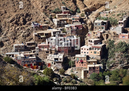 Setti Fatma village berbère dans la vallée de l'Ourika, les montagnes du Haut Atlas à 40 km de Marrakech, Maroc Banque D'Images