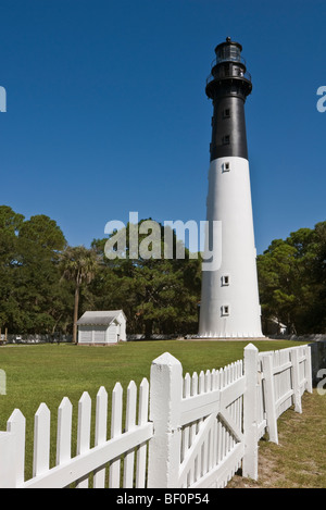 Phare historique, chasse Island State Park, South Carolina, USA Banque D'Images