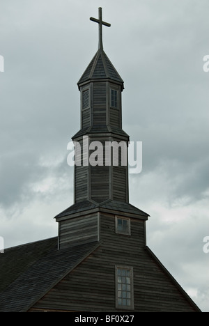 Aldachildo ; l'île Lemuy ; architecture Chilota, phénomène architectural unique dans les Amériques Banque D'Images