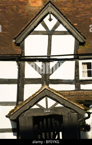 Le noir et blanc maison à Weobley Banque D'Images