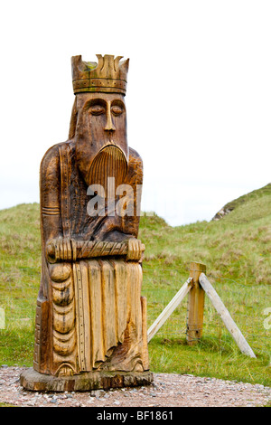 Copie à grande échelle de la Lewis Chessman à Uig sur l'île de Lewis, en Écosse Banque D'Images