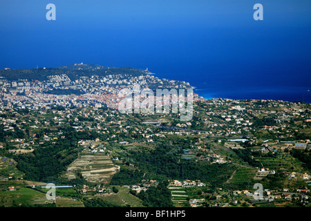 La côte méditerranéenne et de la côte de Bellet vignobles près de la ville de Nice Banque D'Images