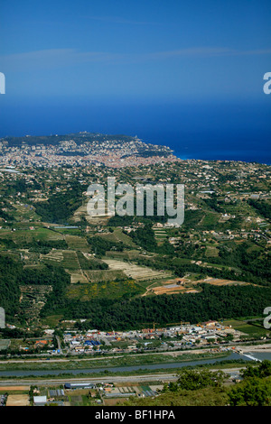 La côte méditerranéenne et de la côte de Bellet vignobles près de la ville de Nice Banque D'Images