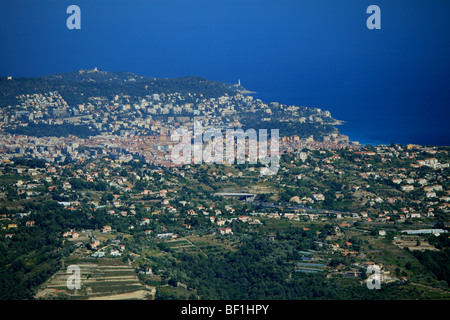 La côte méditerranéenne et de la côte de Bellet vignobles près de la ville de Nice Banque D'Images