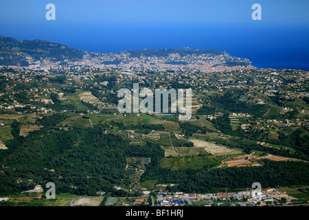 La côte méditerranéenne et de la côte de Bellet vignobles près de la ville de Nice Banque D'Images