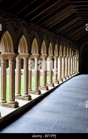 Les cloîtres et sculptures sur pierre de l'abbaye d'Iona l'île d'Iona, Ecosse Banque D'Images