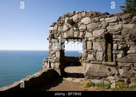 Point d'observation du logement de l'Ouest - Cape Perpetua Scenic Area Banque D'Images