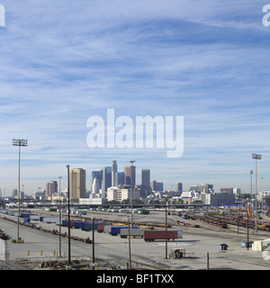 Point de vue panoramique sur le centre-ville de Los Angeles : Banque D'Images