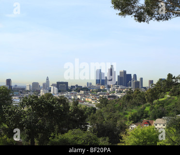 Point de vue panoramique sur le centre-ville de Los Angeles : Banque D'Images