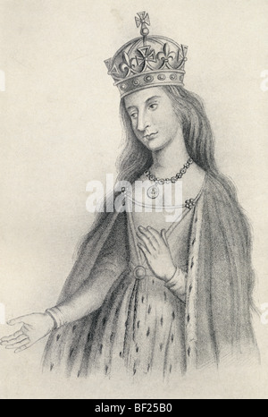 Catherine de Valois 1401 à 1437. Reine consort d'Angleterre par son mariage avec le roi Henri V. Banque D'Images