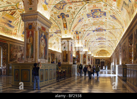 Salle Sixtine de la bibliothèque du Vatican, Musées du Vatican, Vatican, Rome, Italie Banque D'Images