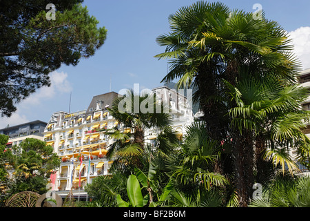 Grand Hotel Suisse à la promenade, Montreux, Canton de Vaud, Suisse Banque D'Images