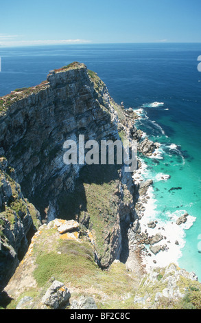 Vue aérienne de la pointe du Cap, Le Cap de Bonne Espérance Réserve Naturelle, Province de Western Cape, Afrique du Sud Banque D'Images