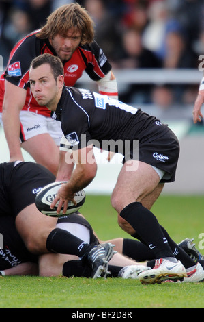 MICKY YOUNG Newcastle Falcons KINGSTON PARK NEWCASTLE ANGLETERRE 04 Octobre 2009 Banque D'Images