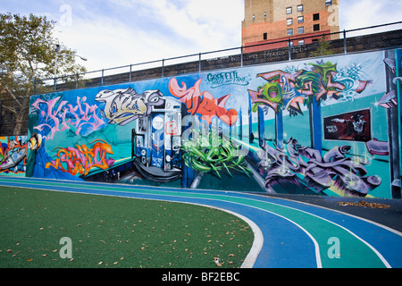 Le Graffiti Hall of Fame, Harlem, Manhattan, New York City Banque D'Images