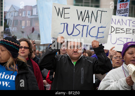 Labor-Community Rassemblement contre les grandes banques Banque D'Images