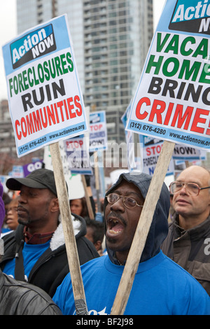 Labor-Community Rassemblement contre les grandes banques Banque D'Images