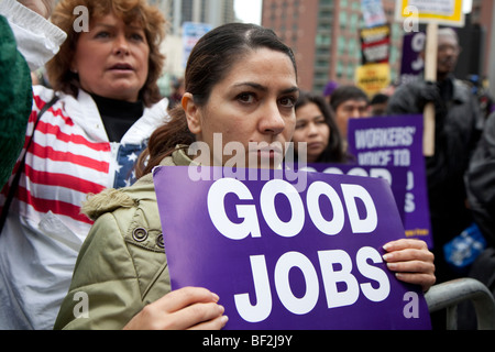 Labor-Community Rassemblement contre les grandes banques Banque D'Images