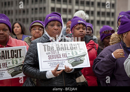 Labor-Community Rassemblement contre les grandes banques Banque D'Images