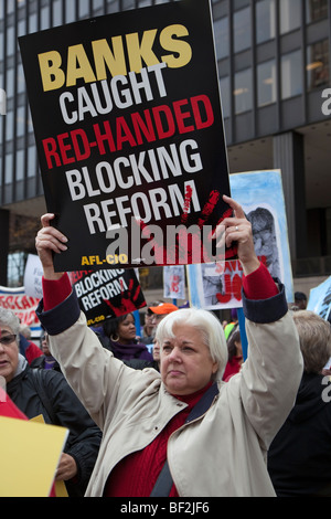 Labor-Community Rassemblement contre les grandes banques Banque D'Images