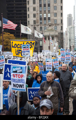 Labor-Community Rassemblement contre les grandes banques Banque D'Images