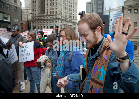 Labor-Community Rassemblement contre les grandes banques Banque D'Images