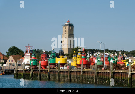 Terschelling frise de Brandaris phare mer des Wadden Wad Harbour Port Pays-Bas Banque D'Images