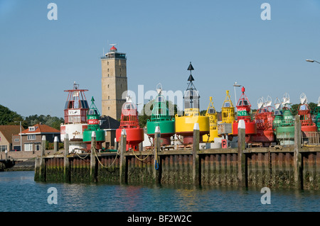 Terschelling frise de Brandaris phare mer des Wadden Wad Harbour Port Pays-Bas Banque D'Images