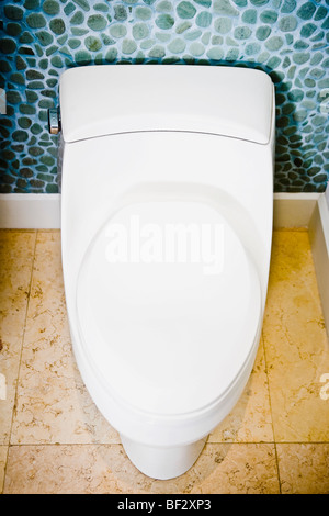 Portrait d'une fermeture de la cuvette des toilettes Banque D'Images